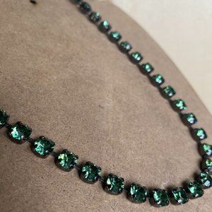 Ernite Green 6mm Gunmetal Cupchain Necklace 14in/with 5in extender